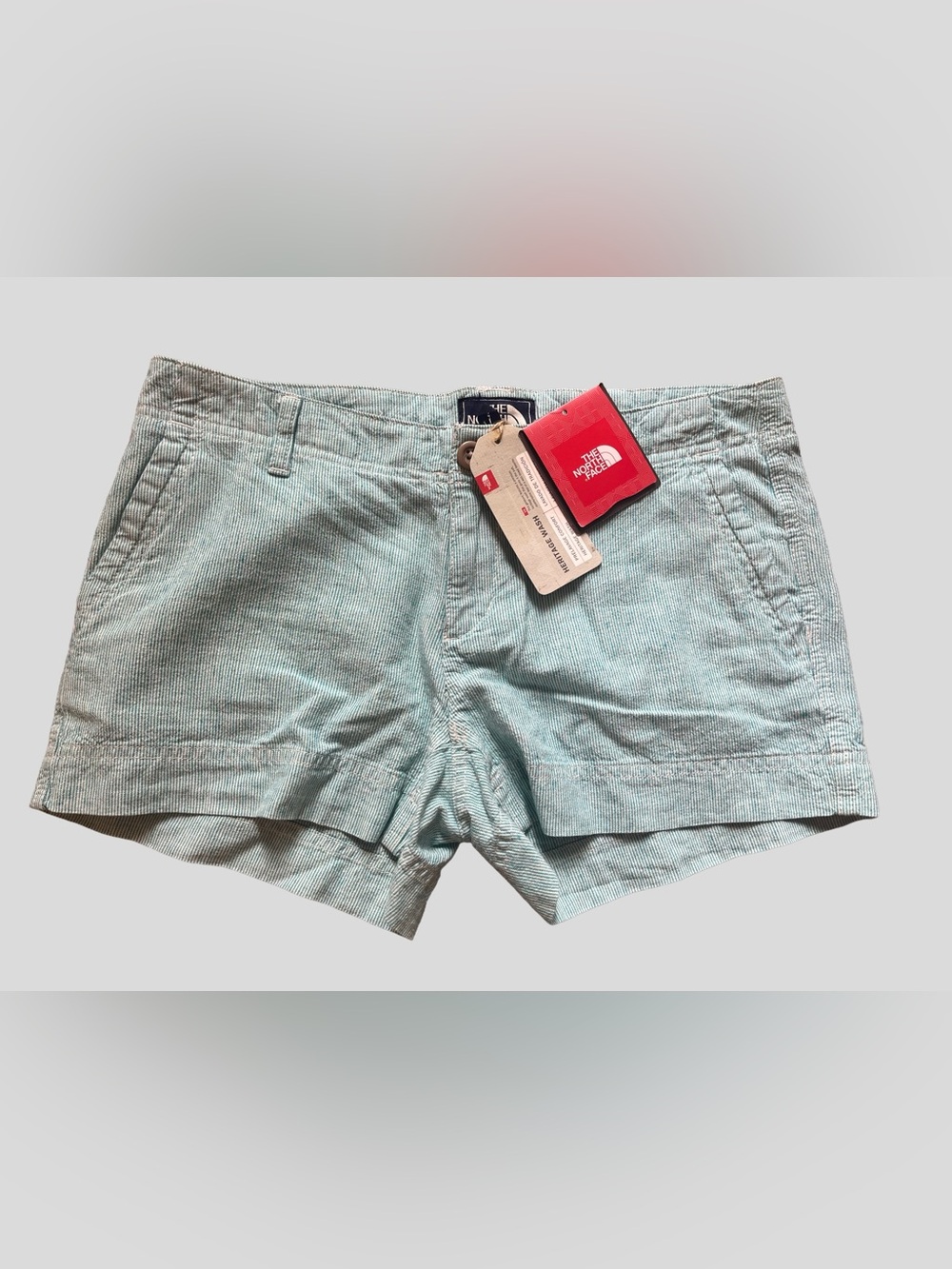 The North Face Women’s Maywood Linen Blend Shorts Jaiden Green Stripe Size 4 NWT